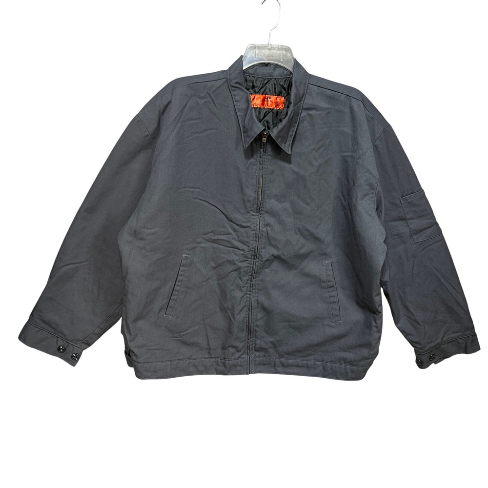Red Kap XXL Gray Quilt Lined Industrial Work Jacket Utility Chore Coat Mechanics